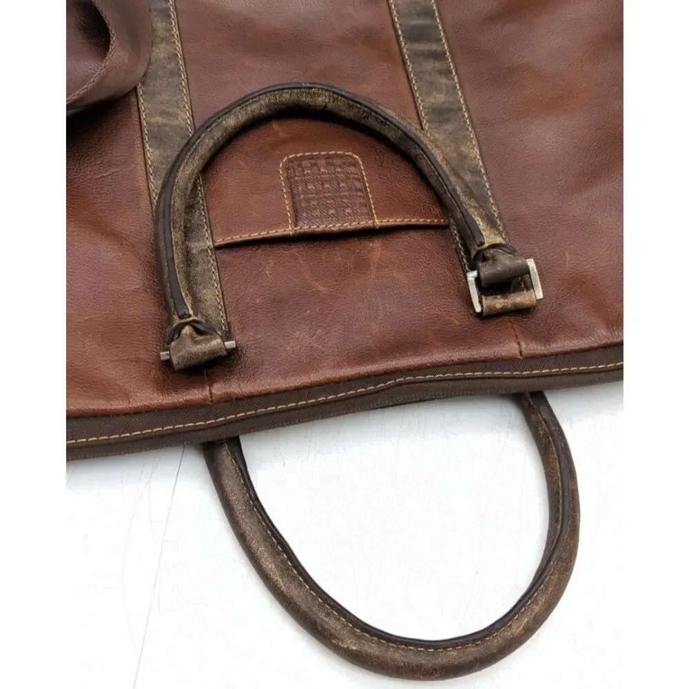 BOCONI GENUINE LEATHER NASHVILLE BRIEFCASE MESSENGER CROSSBODY BAG
